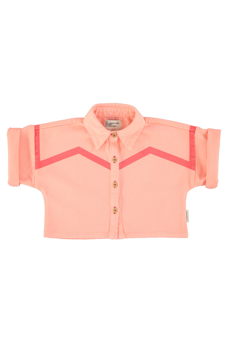 ジャケット・アウター peachskin short jk nudepink PELLICURE Short sleeves jacket | pink w/ pink geometric lines – piupiuchick