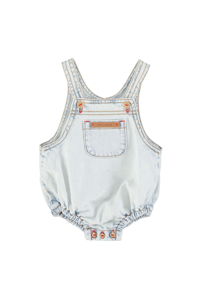 baby romper | washed light blue denim – piupiuchick