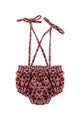 Baby blommers w/ straps | Pink w/ animal print
