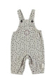 Baby dungarees | Light grey w/ black flowers