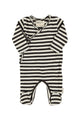 Babygrow | ecru & black stripes