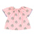 baby blouse w/ butterfly sleeves | pink w/ green trees
