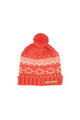 Jacquard knitted hat w/ pompon | Red