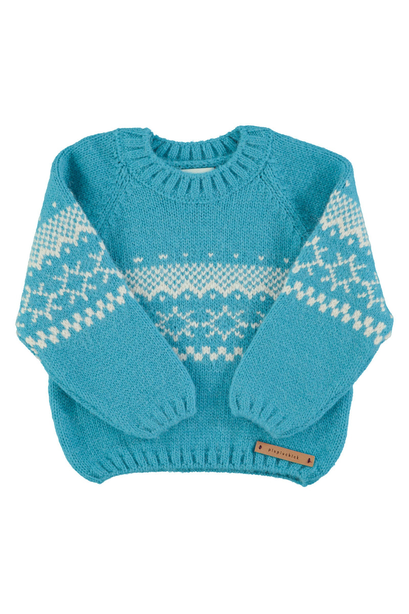 Jacquard sweater | Turquoise – piupiuchick