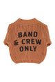 Knitted cardigan | Brown w/ "band & crew only" print