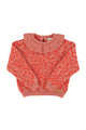 Knitted sweater w/ collar | Pink w/ animal print
