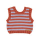 knitted top | lavender & terracotta stripes