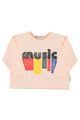 Longsleeve t'shirt | Light pink w/ "music" print