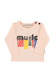 Baby Longsleeve t'shirt | Light pink w/ "music" print