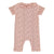 Newborn short sleeve babygrow w/ collar | pink w/ animal print