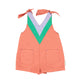 short jumpsuit w/ straps | terracotta w/ multicolor print