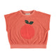 sleeveless sweatshirt | terracotta w/ apple print