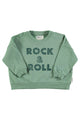 Sweatshirt | Green w/ "rock & roll" print
