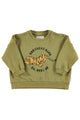 Sweatshirt | Olive green w/ tiger print