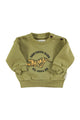 Baby Sweatshirt | Olive green w/ tiger print