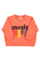 Sweatshirt | Orange w/ "music" print