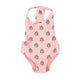 swimsuit w/ back bow | pink w/ green trees