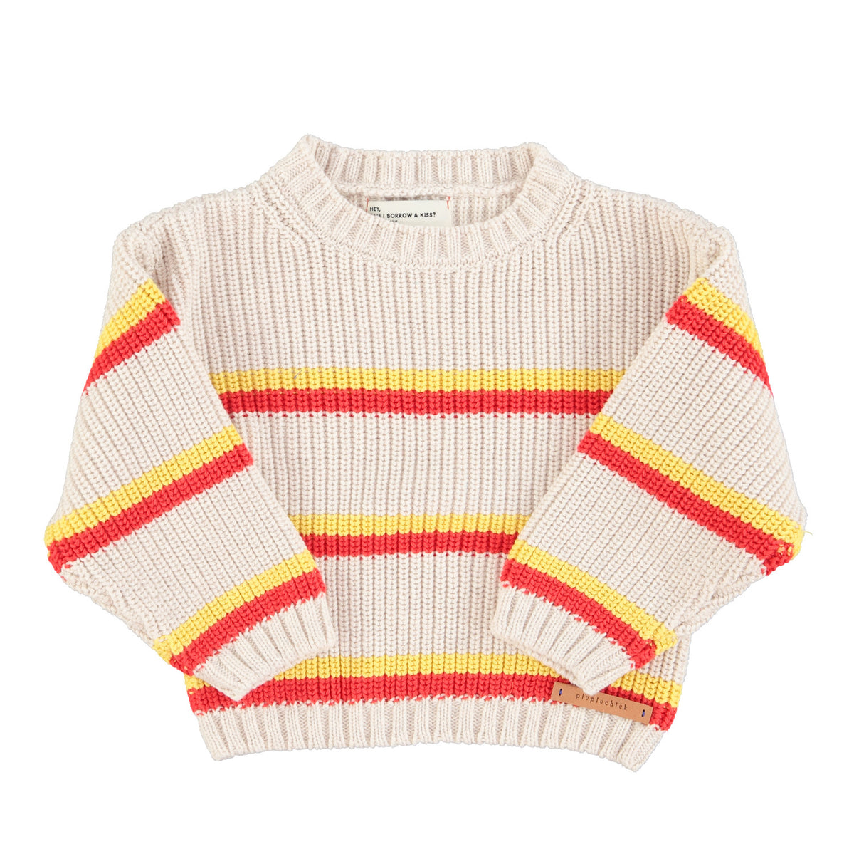 knitted sweater | ecru w/ yellow & red stripes – piupiuchick