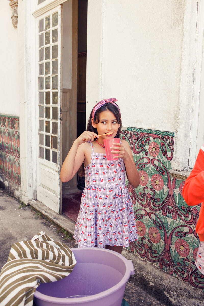 short dress | purple & white checkered w/ cherries – piupiuchick