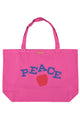 XL bag | fuschia w/ "peace" print