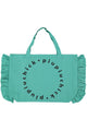 XL logo bag w/ frills | turquoise