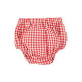 baby bloomers | red & ecru checkered