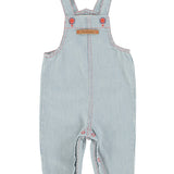 baby dungarees | ecru w/ indigo stripes