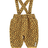 baby trousers w/ straps | mustard w/ animal print