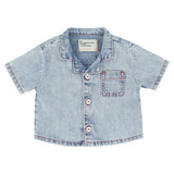baby hawaiian shirt | blue light denim
