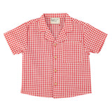 hawaiian shirt | red & ecru checkered