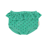 high waisted shorties | green w/ black hearts allover