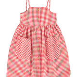 long dress | red & ecru checkered