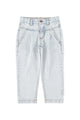 mom fit trousers | washed light blue denim