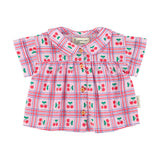 Baby peter pan collar shirt | lilac w/ cherries allover