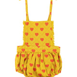 playsuit | mustard w/ red hearts allover