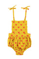 playsuit | mustard w/ red hearts allover