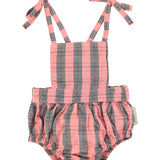 Baby playsuit | pink & green checkered