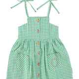 short dress | green & ecru checkered
