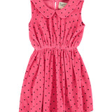 short dress w/ collar |pink w/ black hearts allover