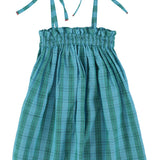 short dress w/ straps | blue & green checkered