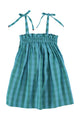 short dress w/ straps | blue & green checkered