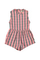 short jumpsuit | pink checkered