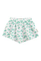 shorts | ecru w/ green flowers allover