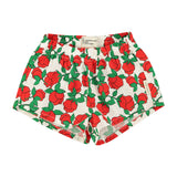 shorts | ecru w/ red roses print