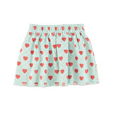 short skirt | light blue w/ red hearts allover