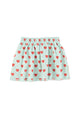 short skirt | light blue w/ red hearts allover