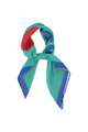 silky bandana | turquoise w/ "peace print
