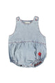 sleeveless baby romper | blue light denim