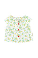 Baby sleeveless blouse w/ collar | ecru w/ yellow flowers allover