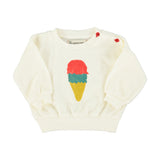 baby sweatshirt | ecru w/ ice cream print